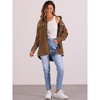 Allegra K Women's Plaid Patchwork Dressy Long Sleeve Button Down Waffle Shacket Jacket - 2 of 4