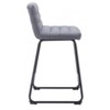 Counter Stool – 35" H With Gray Tufted Polyester Seat & Powder-Coated Steel Frame (Set of 2) By Zuo Modern - 4 of 4