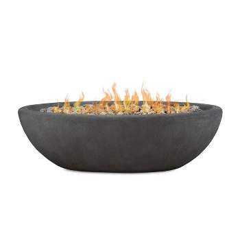 Riverside Large Oval Fire Bowl - Shale - Real Flame