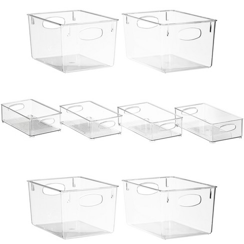 Sorbus Clear Organizing Bins On Wheels (varying Sizes - 3 Pack