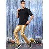 Lars Amadeus Men's Metallic Slim Fit Night Club Disco Shiny Faux Leather Pants - 3 of 4