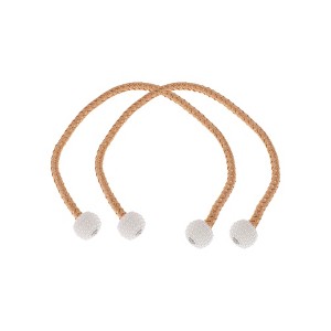 Unique Bargains Magnetic Buckle Small Faux Pearl Curtain Tie Polyester Rare Earth Magnet 2 Pcs - 1 of 4