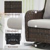Belord Brown Wicker Swivel Rocking Chairs, 2 Piece Oversized Rocker Patio Chairs Set Rattan Glider Chairs for Outdoor Porch Deck Backyard - 4 of 4