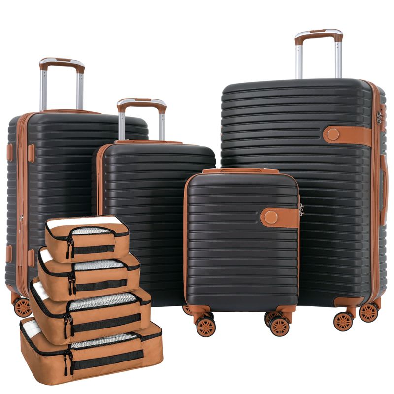 4 PCS Expandable ABS Hard Shell Lightweight Luggage Set with 4 Packing Cubes, Spinner Wheels and TSA Lock 16"20''24''28'' 4M - ModernLuxe, 1 of 12