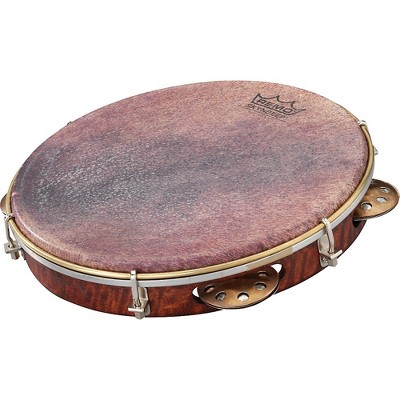 Remo Samba Choro Pandeiro with Brass Jingles Goat Brown 10 In x 1.78 In