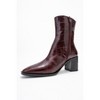 Chara - Burgundy Print Block Heel Ankle Boot (Women) burgundy printed 5.5 Prologue Shoes - 4 of 4