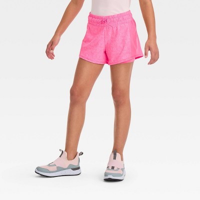 Girls' 2-in-1 Shorts - All In Motion™ Vibrant Pink L : Target