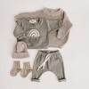MyKids-Usa Baby Rainbow Sun Pattern Hoodies Combo Pants Sets - 3 of 3