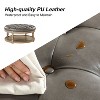 Chloe Vegan Leather Round Cocktail Ottoman with Storage and Nailhead | ARTFUL LIVING DESIGN - 4 of 4