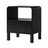 Gulches Black Nightstand - Modern Minimalist Curved-Top Accent Table - 4 of 4