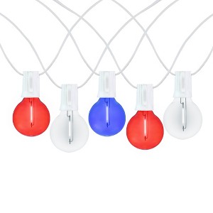 Novelty Lights 25 Feet G40 LED Patio String Light Set with 25 Bulbs, Weather Resistant Shatterproof Replaceable Globe Bulbs, White Wire - 1 of 4
