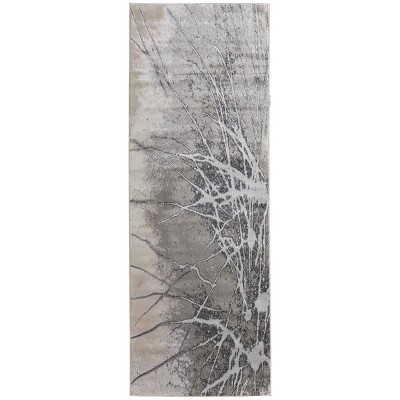 Astra Transitional Abstract Gray/Silver/Ivory Area Rug