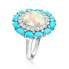 Ross-Simons Ethiopian Opal, Turquoise and 0.70 ct. t.w. White Topaz Ring in Sterling Silver - 3 of 4