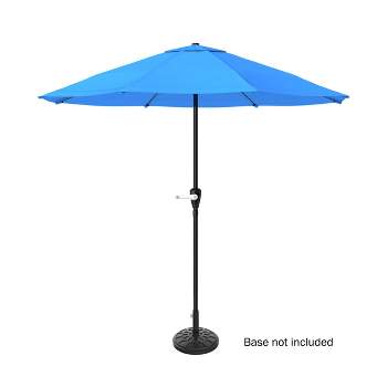 Nature Spring 9-ft Easy Crank Patio Umbrella with Vented Canopy for Deck, Balcony, Backyard, or Pool