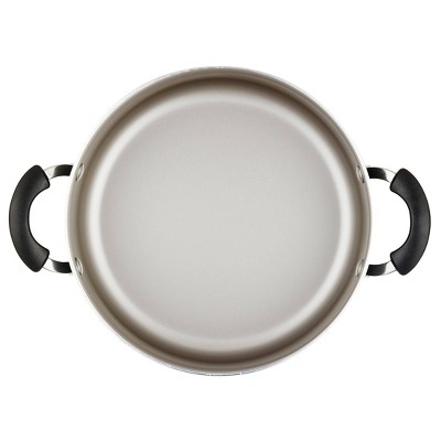 Farberware 6 Quart Black Aluminum Nonstick Stockpot with Glass Lid