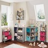 RiverRidge Kids' Playroom Toy Organizer and Bookcase with 3 Cubbies and 2 Veggie Storage Bins with 2 Fabric Bins - 3 of 4