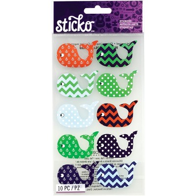 Sticko Stickers - Patterned Whales, 10pcs