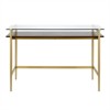 46" Brass Finish Desk with Walnut Shelf - Henn&Hart - 3 of 4