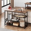 39.4" Console Table 4-Tier Narrow Entryway Table with Glass Storage Shelf and Metal Frame for Hallway, Living Room, Foyer, Bedroom,  Rustic Brown - 4 of 4