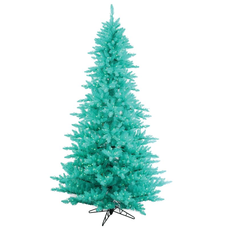 Vickerman Aqua Fir Artificial Christmas Tree Dura-Lit, 1 of 2