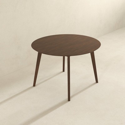 NicBex 43" Modern Round Dining Table for 4 Seaters,Kitchen Table with Wood Tabletop for Kitchen,Brown/White Brown