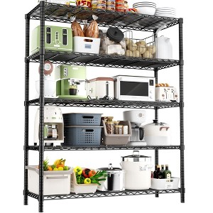 5-Tier Adjustable Storage Shelves Heavy Duty for Kitchen, Pantry, Warehouse, Basement - 1 of 4