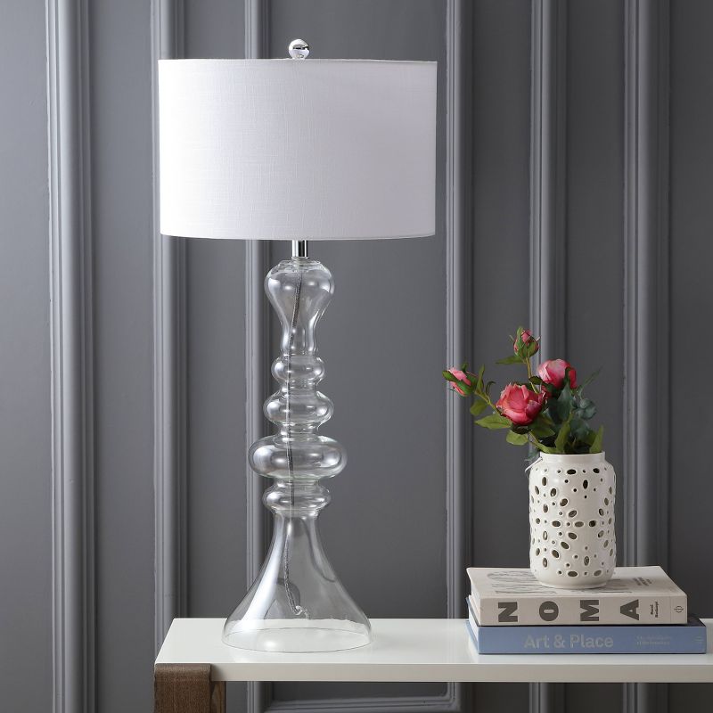 35" Madeline Curved Glass Table Lamp (Includes LED Light Bulb) - JONATHAN Y, 4 of 6
