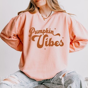 Simply Sage Market Pumpkin Vibes Stars Lightweight Garment Dyed Sweatshirt - 1 of 4