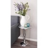 Metal Pedestal Accent Table Silver - Olivia & May: Round Aluminum Side, Traditional Design - 2 of 3