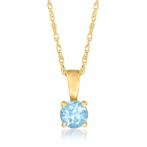 Pure Collection by Ross-Simons 0.22 Carat Swiss Blue Topaz Pendant Necklace in 14kt Yellow Gold - 1 of 4