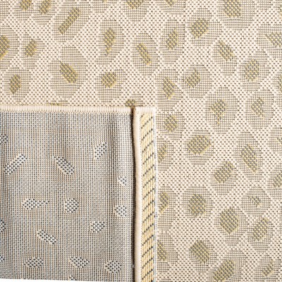 Courtyard Beige & Gold Synthetic 8' x 10' Easy-Care Outdoor Rug