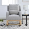 NicBex Modern Wood High Backrest Accent Chairs for Living Room,Upholstered Arm Chair Rocking Chair with Two Side Pockets & Pillow - 3 of 4