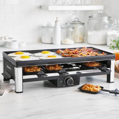 Black Nonstick Electric Griddle with Reversible Grill Plate