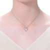 Guili Sterling Silver Cubic Zirconia Heart and Bowtie Necklace in Rose Gold or White—A Lovely, Timeless Piece to Add Charm and Elegance to Your Outfit - 3 of 4