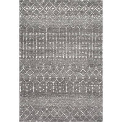 2'x3' Round Moroccan Blythe Area Rug Dark Gray - nuLOOM