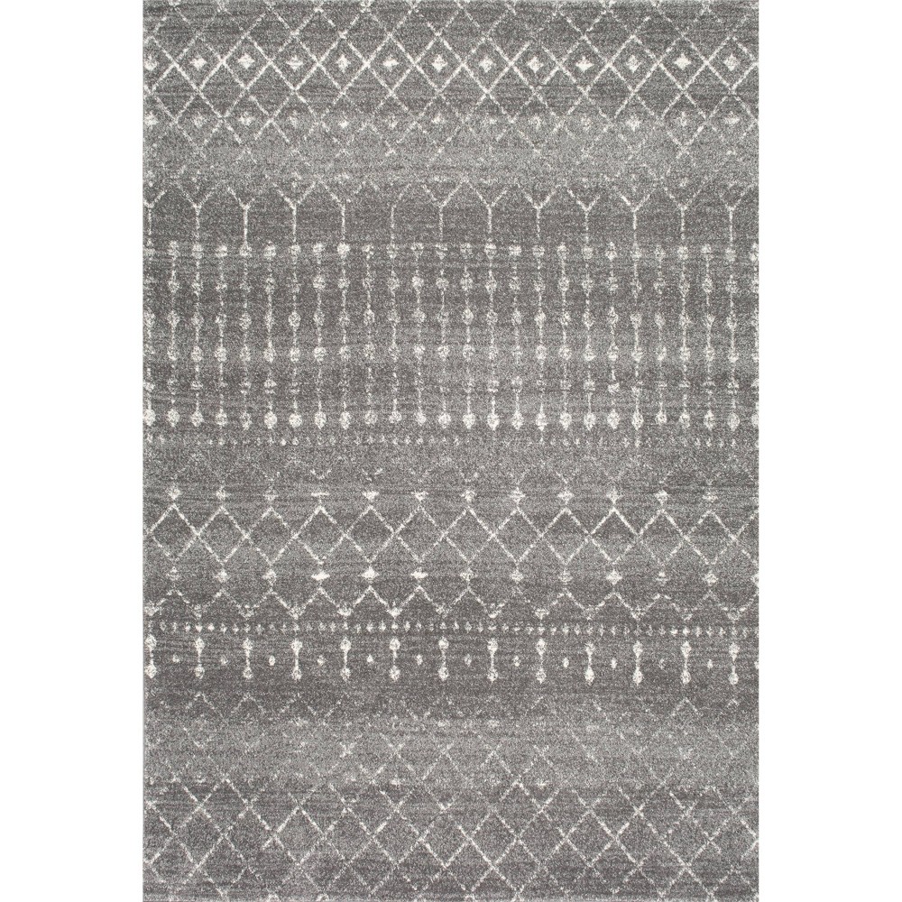 9'x12' Moroccan Blythe Area Rug Gray - nuLOOM