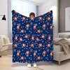 Flannel Blanket Featuring Santa Claus And Snowflakes, Suitable for Use on Sofas, Beds, During Travel, Camping, Or in The Living Room And Office. - 3 of 4