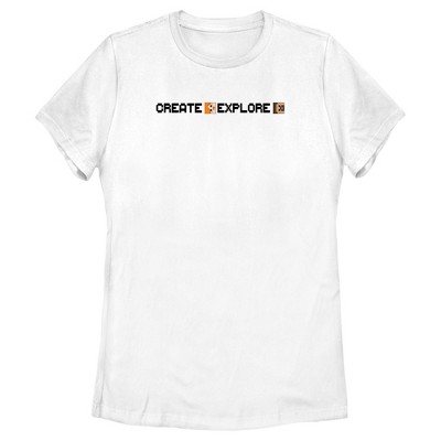 Women's Minecraft Create Explore Alex and Steve T-Shirt