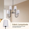 PAKOKULA 8-Light Matte Black Sputnik Chandelier with White Fabric Shade for Living Room Bedroom - 3 of 4