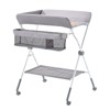 Yinvani Foldable Baby Changing Diaper Station with Side Basket, Adjustable Height, Lockable Wheels - 2 of 4