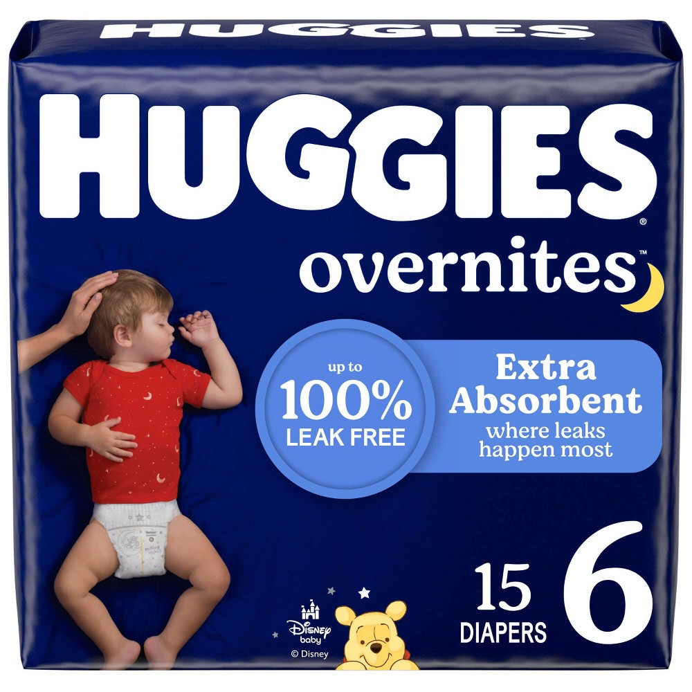 Huggies Overnites Nighttime Baby Diapers - Size 6 - 15ct