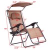 Tangkula Recling Zero Gravity Chair with Drink Tray & Sunshade, Brown - 3 of 4