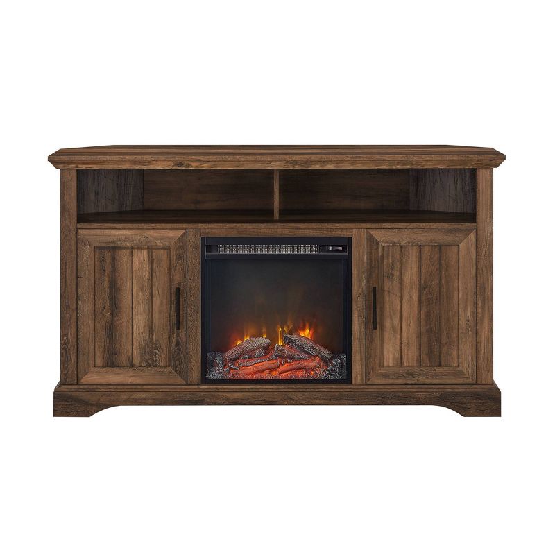 Kevland&#160;2 Door Transitional Corner Highboy&#160;TV Stand with Fireplace for TVs up to&#160;60&#34; Rustic Oak - Saracina Home, 6 of 10