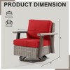 COWLOWN Red Patio Wicker Swivel Rocker Chair, Outdoor 360 Degree Lounge Chair with Durable Cushions & Ergonomic Support for Garden and Deck Seating - 3 of 4