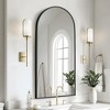 MAYEERTY Hanging Mirror Aluminum Alloy Thin Edge Right Angle Arch Gold 30x28x1in - 2 of 4