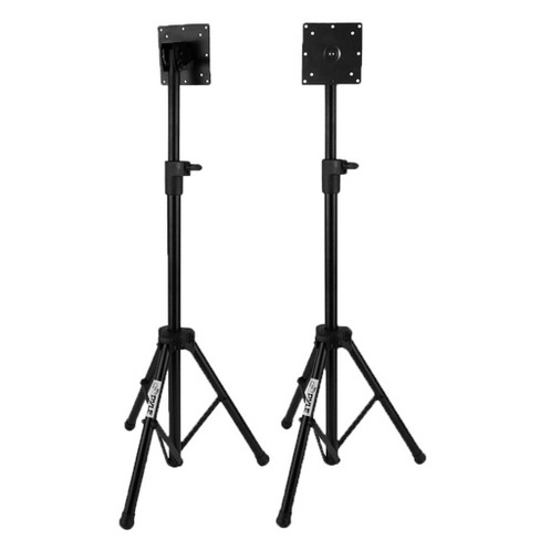 Pack of 2 LCD Flat Panel Monitor Mount Pyle Portable Tripod TV Stand 