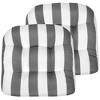Havana Stripe Patio Cushions Outdoor Chair Pads Thick Fiber Fill Tufted 19" x 19" by Sweet Home Collection® - 2 of 4