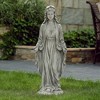 LuxenHome 30.5" H Virgin Mary Indoor Outdoor Statue Garden Statues, Gray - 2 of 4