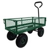 SKRAN Garden Cart Wagon - 300 lbs Capacity Heavy-Duty Steel Mesh Utility Cart with Removable Sides, All-Terrain Wheels & Pull Handle - 4 of 4