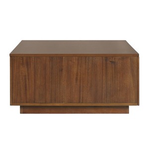 Vynxaria Series 33.25 in. Walnut Square MDF End Table with 4 Drawers - 1 of 4